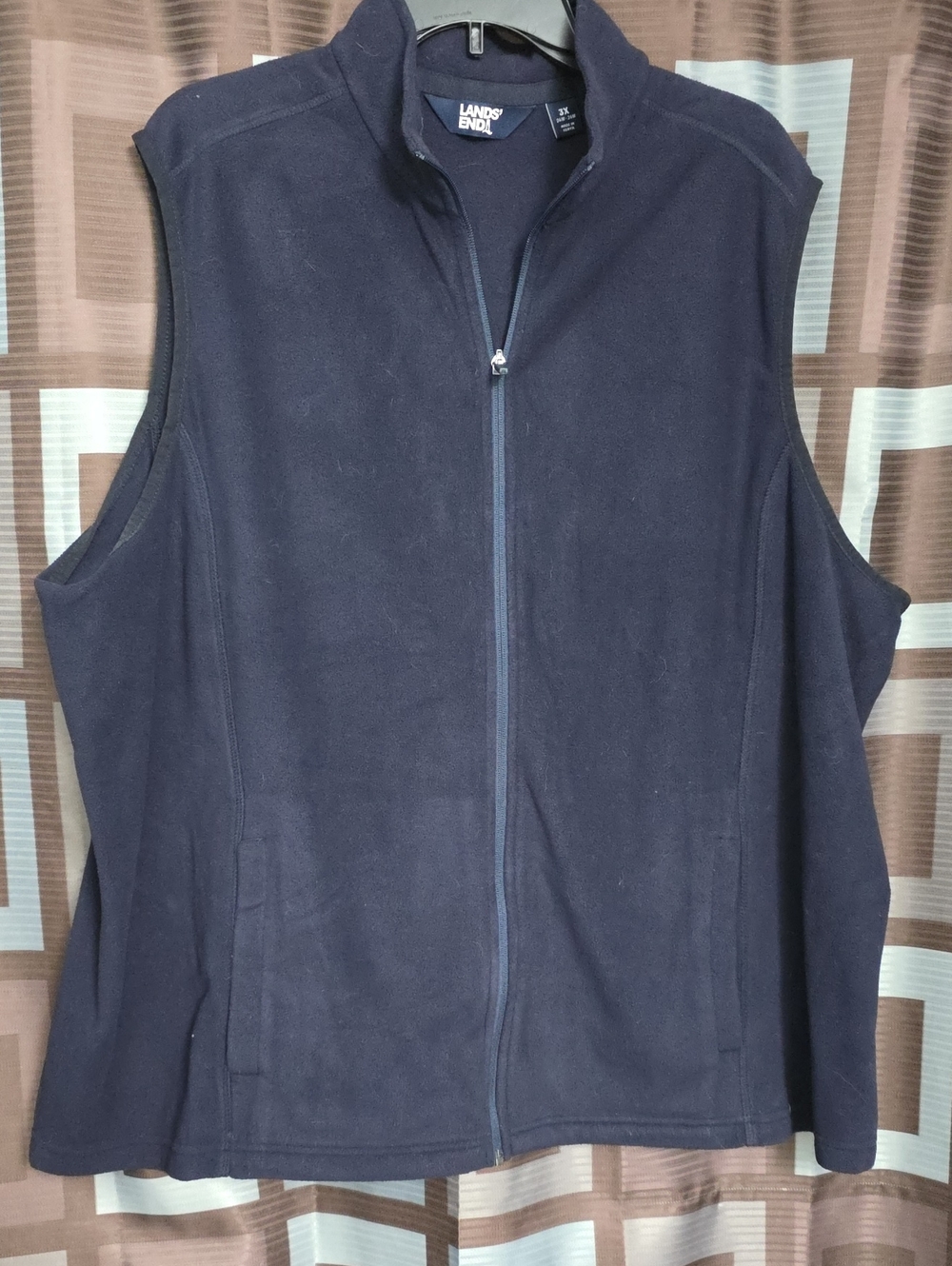 Lands' End Women's Navy Full-Zip Fleece Vest